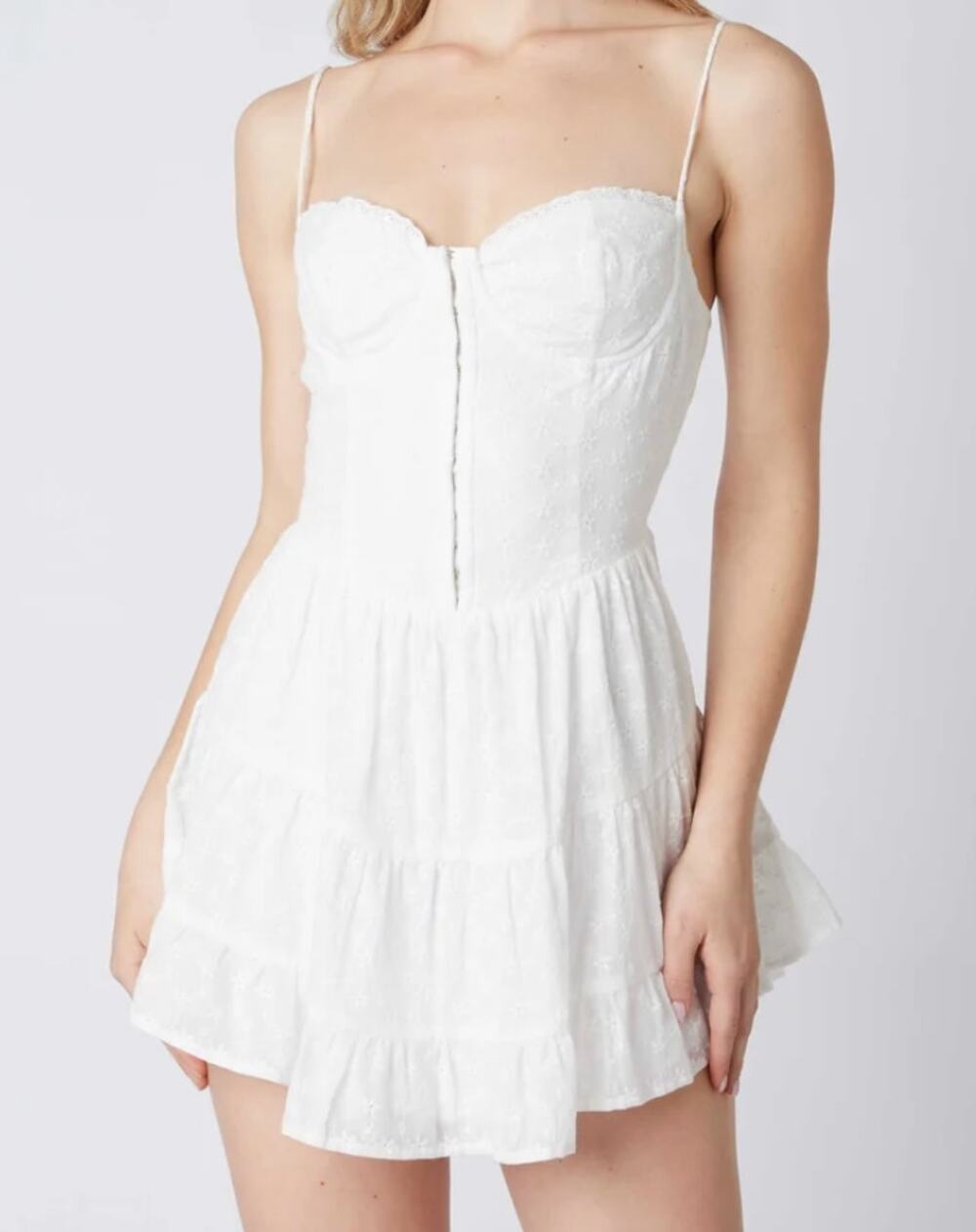 Cotton Candy LA Corset Mini Dress White Medium